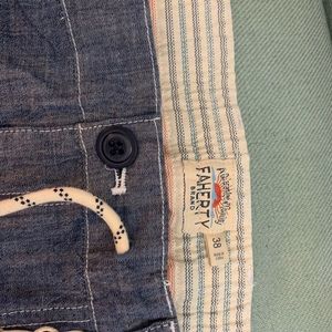 Faherty Mens Picard Chambray Short Medium Indigo Wash size 38 NWT